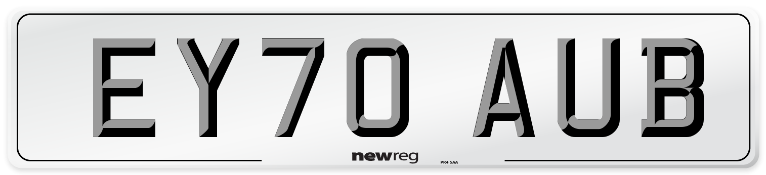 EY70 AUB Number Plate from New Reg